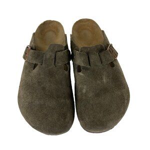 Birkenstock Boston Mens 8 Womens 10 Clog Suede Leather Comfort Shoe Eu 41 Brown